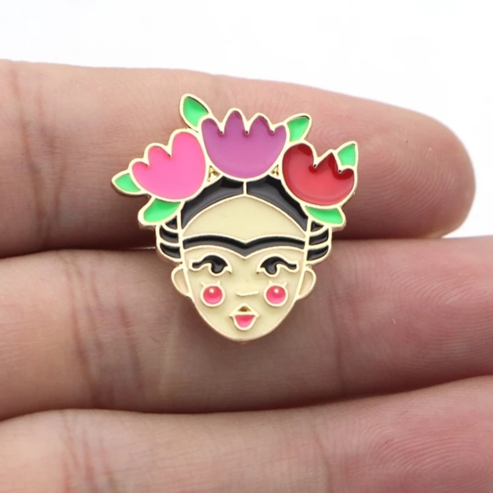 Frida Kahlo enamel lapel pin